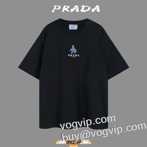 プラダ PRADAブランドコピー 今からの季節にピッタリ！  2023春夏季超人気 半袖Tシャツ 2色可選 吸汗性に優れ