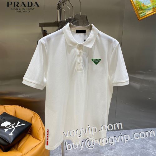 プラダスーパーコピー 激安 PRADA 2023 モデル大絶賛? 半袖ポロシャツ 2色可選