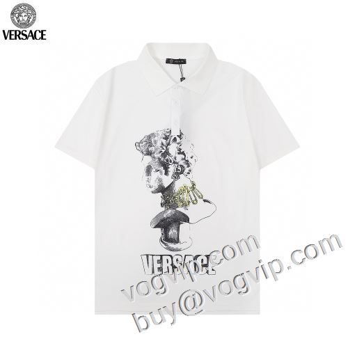 海外販売 VERSACEブランドコピー半袖Tシャツ人気定番2023 ヴェルサーチブランド 偽物 通販 毎日大活躍 