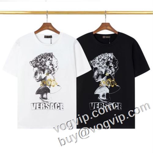 最安値2023 ヴェルサーチコピー 新作入荷格安 ヴェルサーチ偽物ブランド半袖Tシャツ2色可選 値下げ！