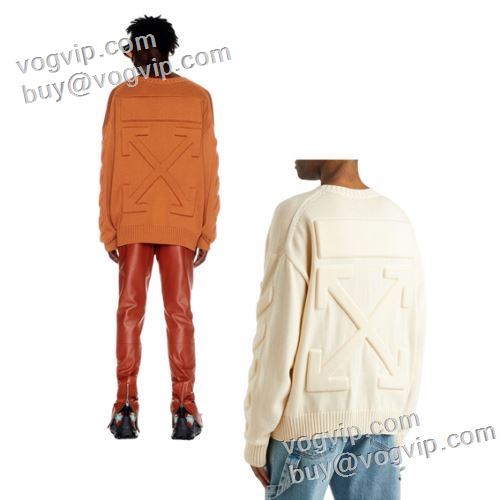 機能性も備えたアイテム 人気販売 オフホワイト OFF-WHITE 2023 ニットセーター コピーブランド 3色可選 暖かい カジュアル風 着痩せ ファッション シンプル おしゃれ ゆとり