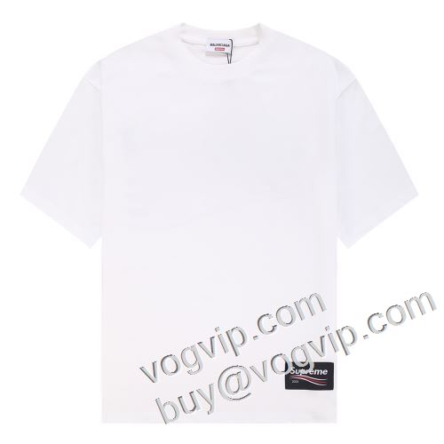 おしゃれに絶大な人気の 2023 SUPREME偽物ブランド バレンシアガ x シュプリーム お洒落に魅せる 半袖Tシャツ
