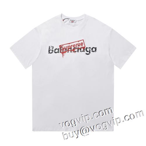 海外限定ライン 2023 シュプリーム 半袖Tシャツ BALENCIAGA X Supreme 3色可選 肌に馴染みやすい