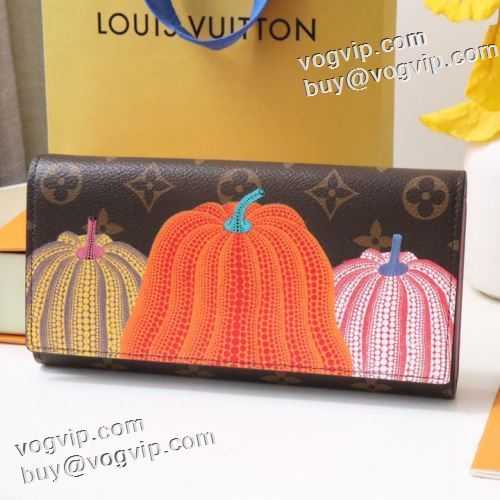 2023 ルイ ヴィトン LOUIS VUITTON 大注目！ M82111 ルイ ヴィトンブランドコピー LV x YK Portefeuille Victorine レディース 長財布 三つ折り財布