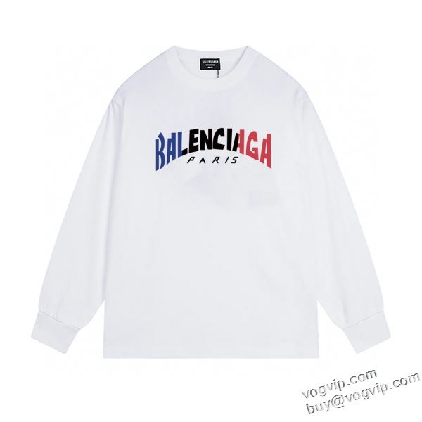希少価値大！ 2024秋冬季超人気 バレンシアガ スーパーコピー 激安 収縮性のある 長袖Tシャツ 2色可選