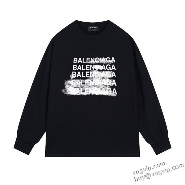 バレンシアガ スーパーコピー 綺麗に決まるフォルム！ 2024最新入荷 長袖Tシャツ 2色可選 暖かみのある肌触り