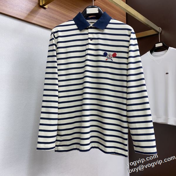 プレゼントに モンクレール MONCLER 人気セール大人気 スーパーコピー 激安 長袖ポロシャツ 防寒 暖かい あったか 秋 秋冬