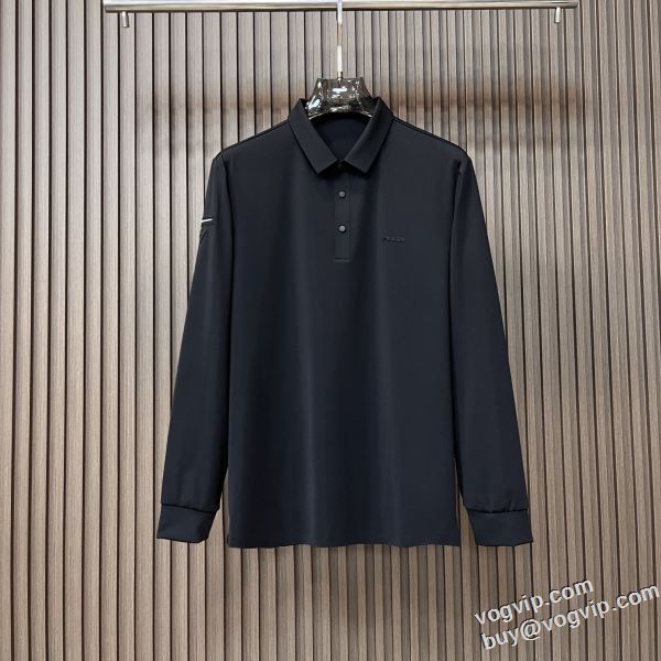 シックスタイルに活躍 プラダ ブランドスーパーコピー 長袖Tシャツ 2色可選 防寒 保温 春 秋 冬 人気 カジュアル 2024HOT人気セール