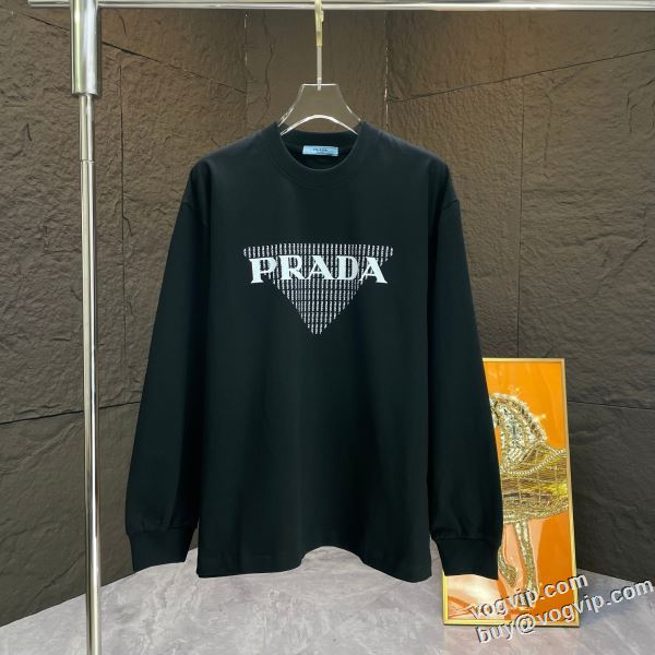 絶大な人気を誇る 業界高品質スーパーコピー プラダ PRADA 2024爆買い格安 弾性が良好で 長袖Tシャツ 2色可選
