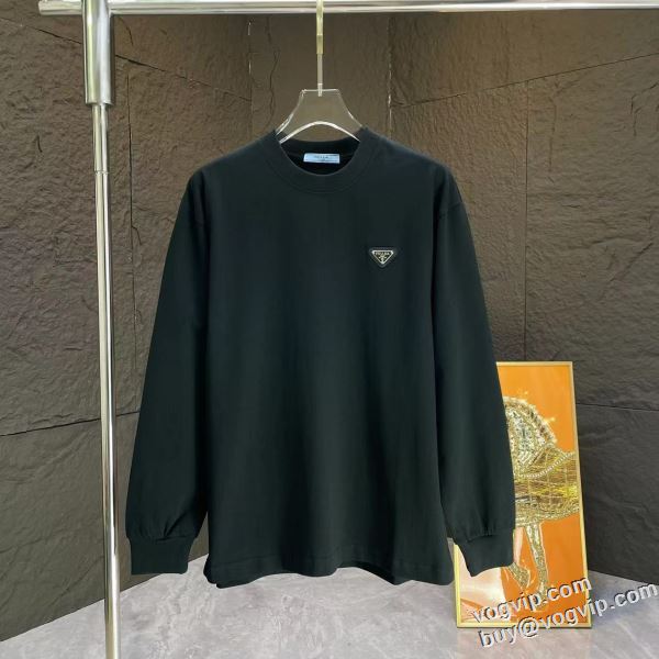 柔らかな質感 長袖Tシャツ スーパーコピー n級品 プラダ PRADA 2024超激得新作 Tシャツ おしゃれ 春 夏 秋 スポーツ 2色可選