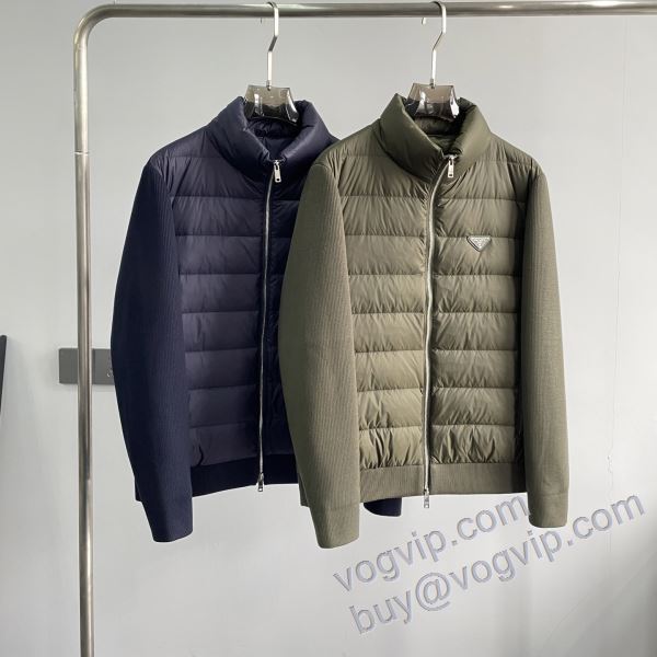 大人気アイテム!入手困難 2024激安大特価安い プラダ PRADA vogブランド コピー 優良店 ダウンジャケット ニット 2色可選