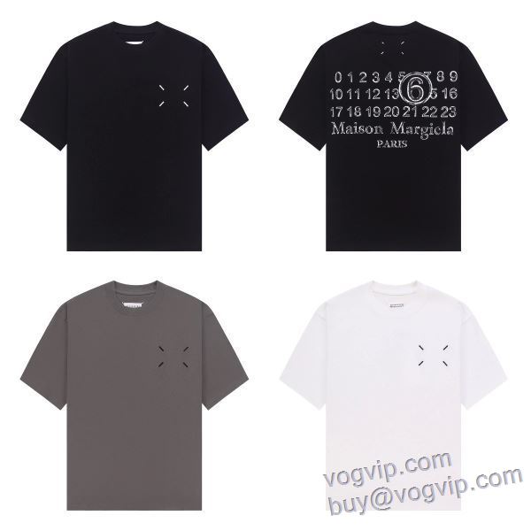 耐久性のある 半袖Tシャツ 3色可選 マルタン マルジェラ Maison Margiela 2025品質保証高品質 VOGブランドスーパーコピー