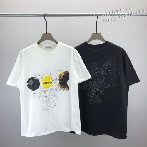 モデル大絶賛? バレンシアガ BALENCIAGAブランドスーパーコピー 2024夏季 半袖Tシャツ 2色可選 着回し度抜群