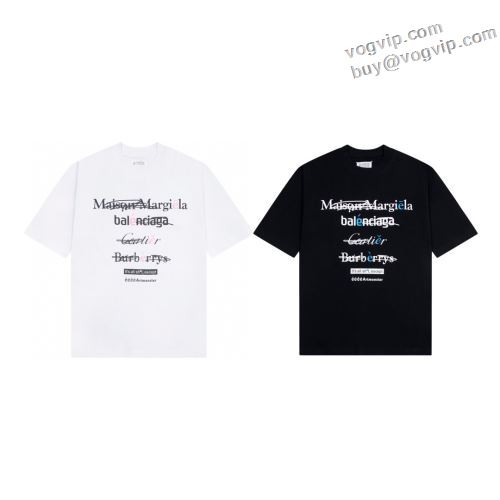 注目のアイテム 2024年モデル入荷 バレンシアガ BALENCIAGA スーパーコピー信用できるサイト 半袖Tシャツ 配色切替 2色可選