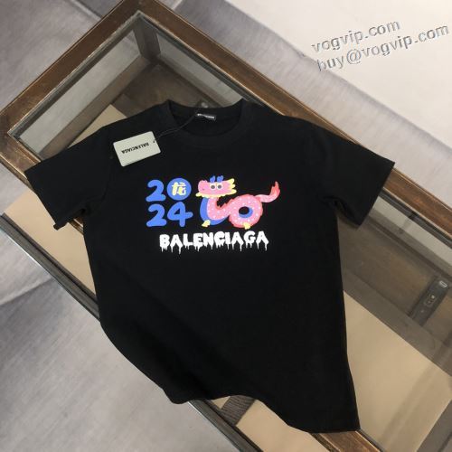 ◆モデル愛用◆ スーパーコピー 2024最新作品質保証 バレンシアガ BALENCIAGA 半袖Tシャツ 2色可選 肌に馴染みやすい