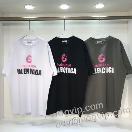 スーパーコピー n級品 2024春夏 半袖Tシャツ ラックスした雰囲気 バレンシアガ BALENCIAGA 3色可選 大人っぼい
