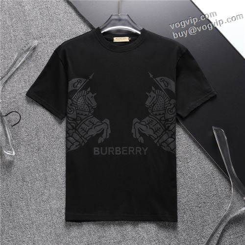 高級感ある 2024春夏季超人気 半袖Tシャツ バーバリー BURBERRY偽物ブランド 縦には伸びにくい