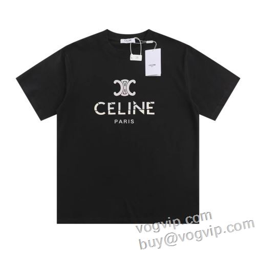 上品上質 半袖Tシャツ 2024最新入荷 柔らかい肌触りが特徴です セリーヌブランド 偽物 通販 CELINE
