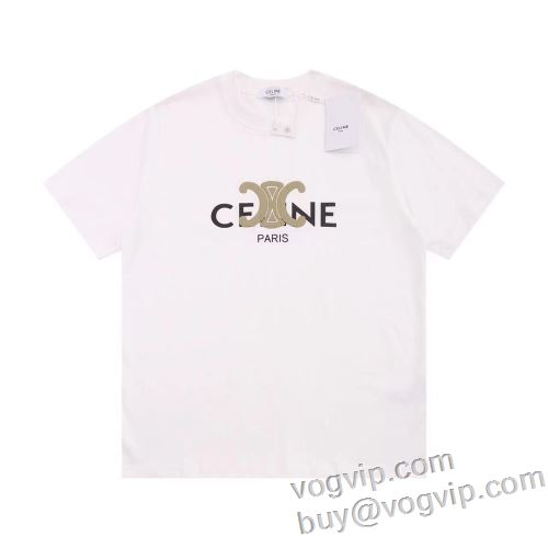 今買い◎得 セリーヌブランドスーパーコピー CELINE 半袖Tシャツ 半袖タイプのやわらかい着心地で抜群 2024春夏