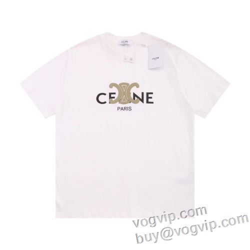 今買い◎得 セリーヌブランドスーパーコピー CELINE 半袖Tシャツ 半袖タイプのやわらかい着心地で抜群 2024春夏