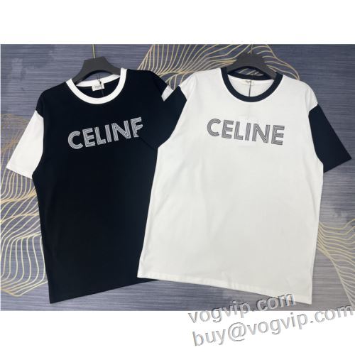 極上の着心地 2024新款 セリーヌブランドコピー CELINE tシャツ メンズ 半袖 おしゃれ 半袖Tシャツ 2色可選