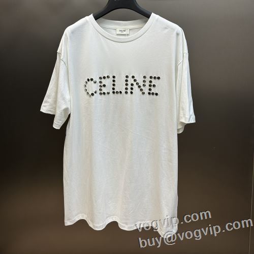 耐久性のある 2024新款 CELINE セリーヌ 半袖Tシャツ オールシーズン活躍度満点の半袖プリントTシャツ ブランド服 コピー