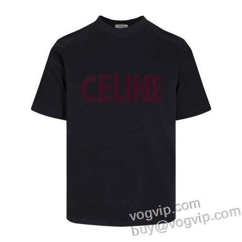 ブランドコピー専門店 お洒落に魅せる 2024新品 セリーヌ CELINE 半袖Tシャツ オールシーズン活躍度満点の半袖プリントTシャツ