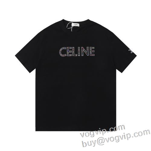 デザイン性の高い 2024新作登場 セリーヌ CELINE ブランド コピー 販売 新作のプリントTが登場！ 半袖Tシャツ 2色可選