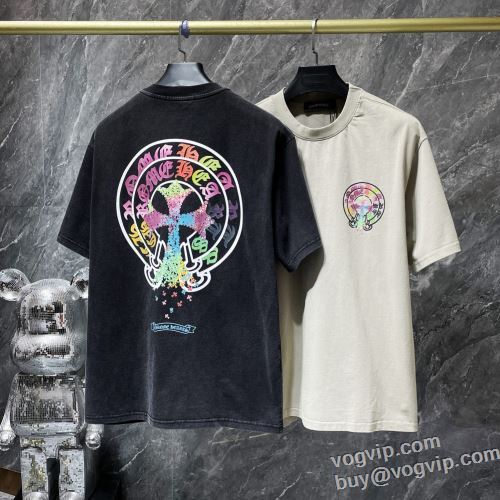 2024春夏季超人気 クロムハーツブランド コピー CHROME HEARTS スタイリッシュ感 半袖Tシャツ 2色可選