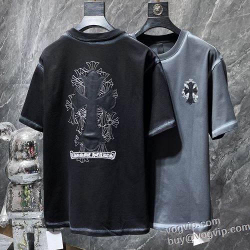 セレブ愛用の超人気商品 2024年春夏新作 クロムハーツ偽物ブランド CHROME HEARTS 汗を吸ってすぐ乾き 半袖Tシャツ 2色可選