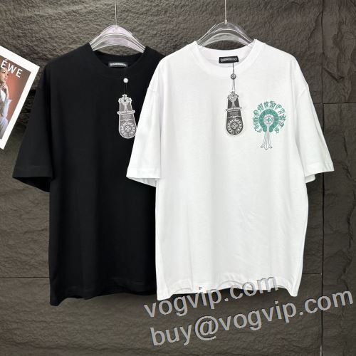 絶大な人気を誇る クロムハーツ CHROME HEARTS 半袖Tシャツ ラックスした雰囲気 ブランド コピー 2024新品セール 2色可選