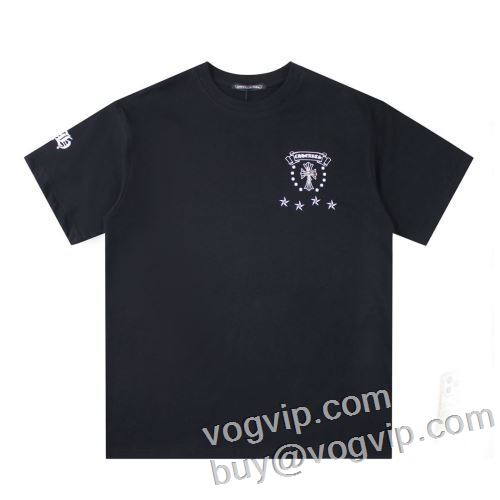 クロムハーツ CHROME HEARTS 偽物ブランド 細身のシルエット 半袖Tシャツ 2色可選 2024春夏モデル 活用できるアイテム