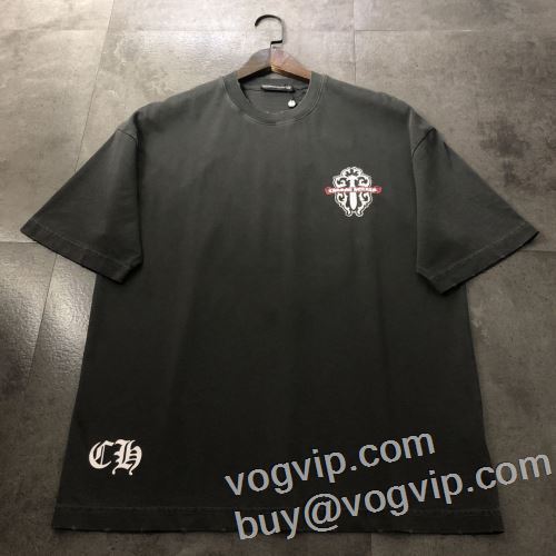 耐久性に優れ CHROME HEARTS 2024 汗を吸ってすぐ乾き 半袖Tシャツ クロムハーツ ブランド 偽物 通販 2色可選