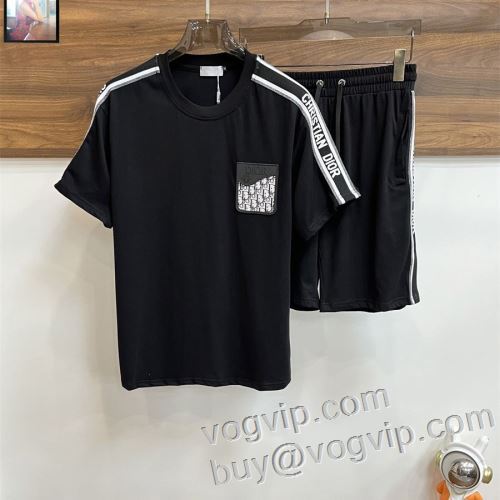 魅力的 柔らかい肌触りが特徴です 半袖Tシャツ 上下セット ディオール DIORブランドスーパーコピー 2024爆買い大得価 2色可選