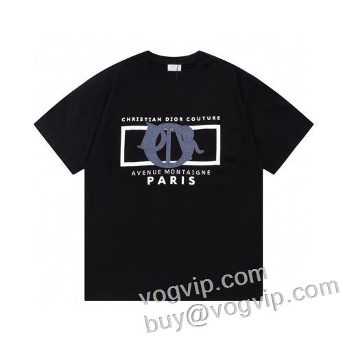 ブランドコピー専門店 2024超激得安い 通気性に優れた ディオール DIOR 半袖Tシャツ 2色可選 スタイリッシュな印象