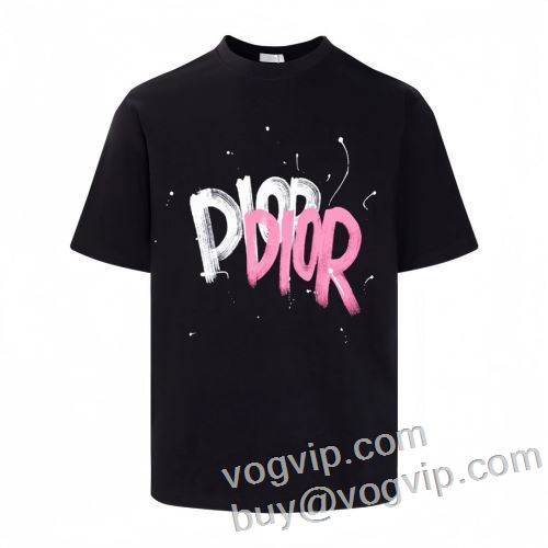 コーデ 知的なムードを演出 2024新款 ディオール DIOR 気軽にカジュアルに使える 半袖Tシャツ ブランドコピー 2色可選