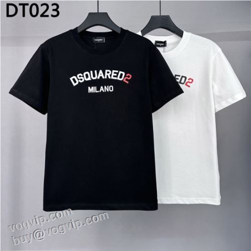 売れ筋のいい ディースクエアード DSQUARED2 半袖Tシャツ カジュアル 春 夏 薄手 Tシャツ 2024新作登場 2色可選 スーパーコピー優良サイト