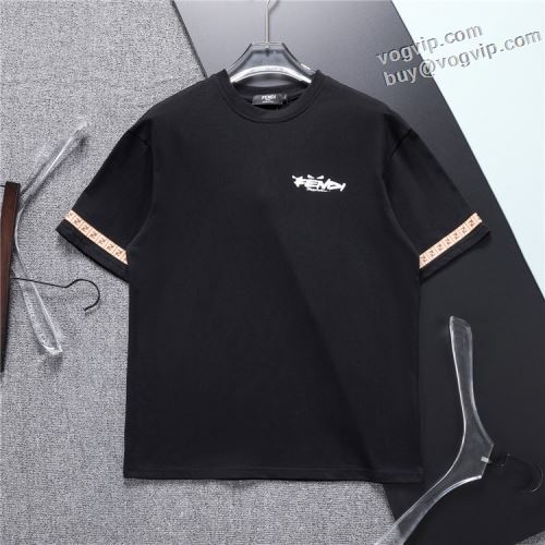 フェンディ偽物ブランド FENDI 乾きやすい 半袖Tシャツ 2色可選 2024最新入荷 ～希少