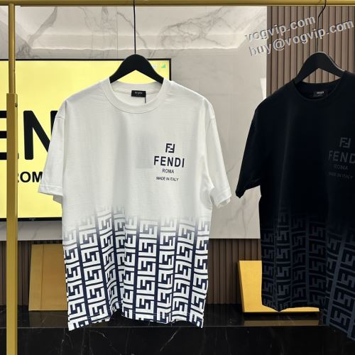 希少価値大！ 2024春夏 人気スーパーコピーブランド 汗を吸ってすぐ乾き フェンディ FENDI 半袖Tシャツ 2色可選