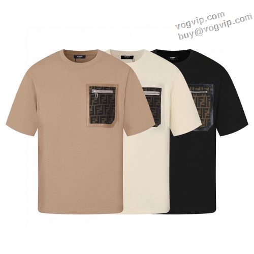 最高品質のブランドコピー専門店 フェンディ FENDI 2024春夏新作 しわになりにくい 半袖Tシャツ 3色可選 人気ブランド