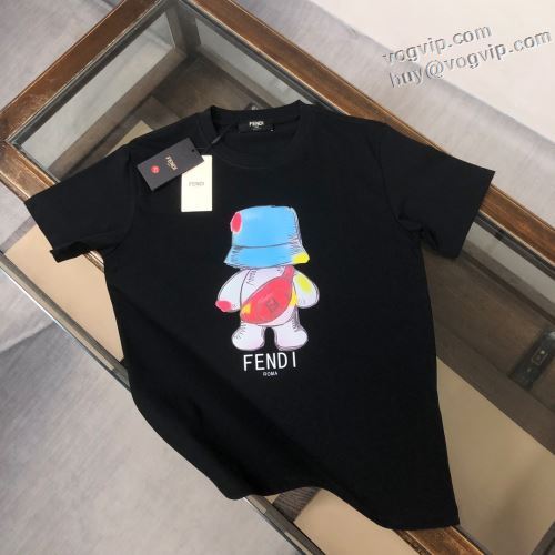 サイズ豊富 コピー 2024春夏新作 フェンディ FENDI 半袖Tシャツ 2色可選 快適な着心地