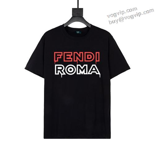 半袖Tシャツ 2024夏季 目玉商品  フェンディ FENDI 2色可選 偽物ブランド 弾性が良好で
