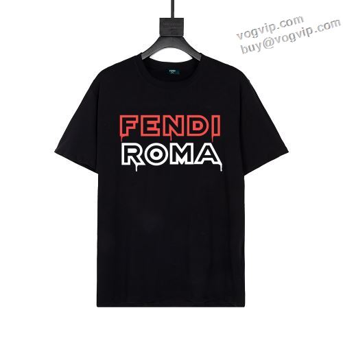 半袖Tシャツ 2024夏季 目玉商品  フェンディ FENDI 2色可選 偽物ブランド 弾性が良好で