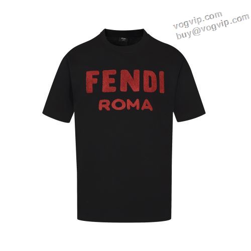 フェンディ FENDI 2024夏季 新作のプリントTが登場！ 半袖Tシャツ 2色可選 コピーブランド ランキング商品