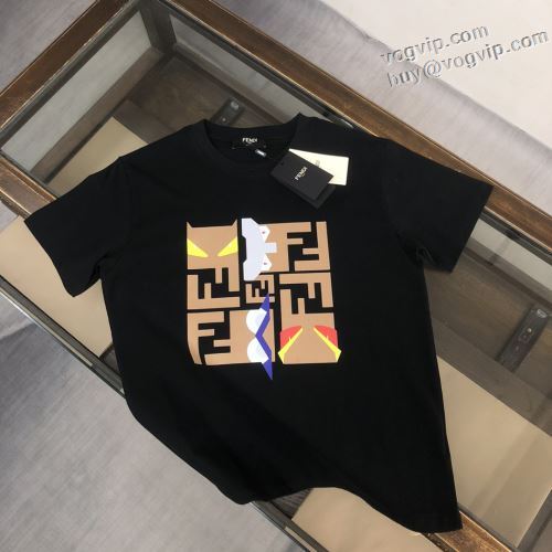 2024春夏 FENDI 半袖Tシャツ サマー おしゃれ 白Tシャツ スーパーコピー フェンディ 2色可選 セレブ風