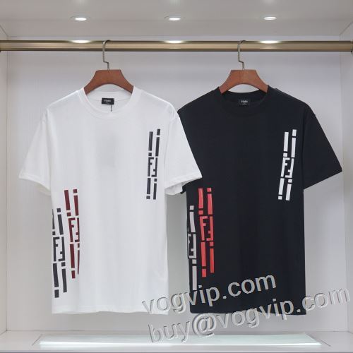 2024新作品 吸汗性に優れ 半袖Tシャツ 2色可選 フェンディ FENDIブランド コピー 大好評?