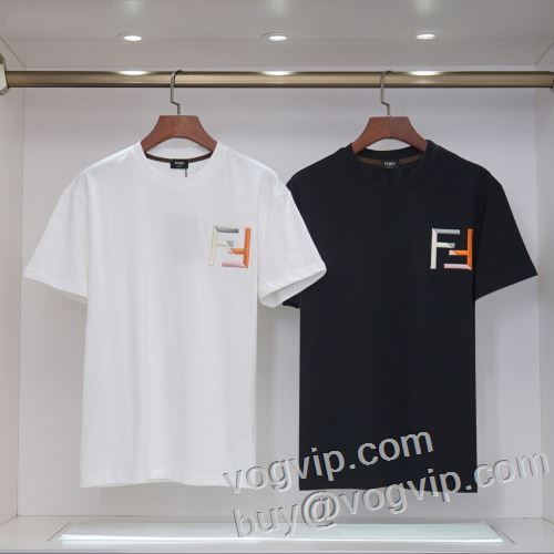 高評価の人気品 フェンディ 2024新作品 FENDIコピー 半袖Tシャツ 2色可選 クールビズ