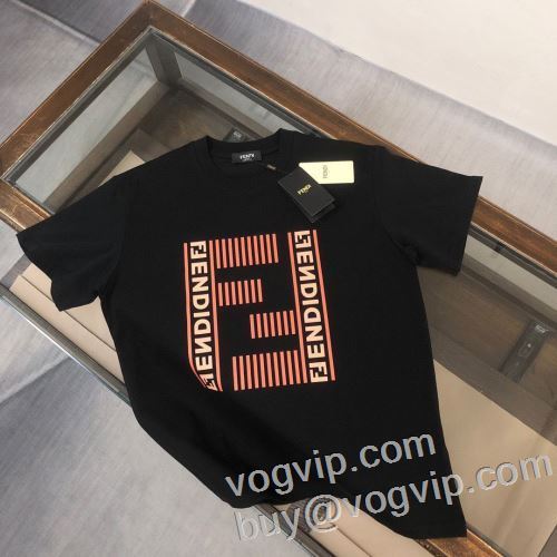半袖Tシャツ 個性派  肌に密着 2色可選 ブランド服 コピー フェンディ FENDI 2024春夏新作