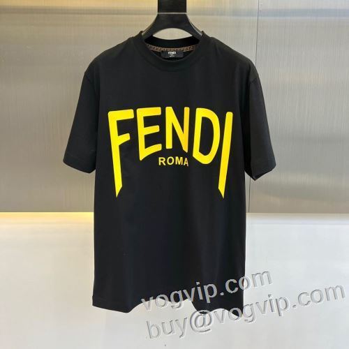耐久性のある フェンディコピー ブランド 2024割引セール 半袖Tシャツ FENDI 2色可選 優しく柔らかな肌触りのコットンで作られたグラフィックTシャツ