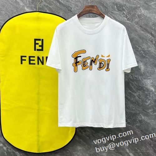 2024秋冬季超人気 フェンディ ブランドコピー 肌に馴染みやすい 半袖Tシャツ 2色可選 スタイリッシュな印象